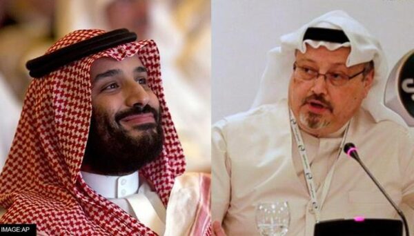 Saudi prince's reaction to 'Will you apologise to Jamal Khashoggi's family'.